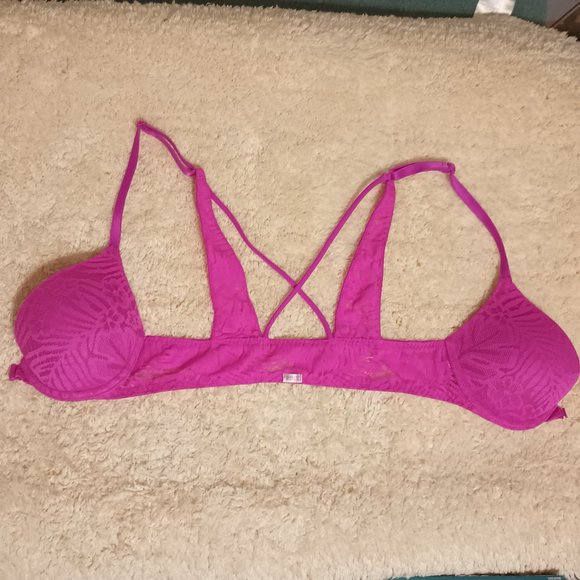 GUC ~ Victoria Secret PINK Lined & Padded Lacey Push-Up Bra (Size: 32A) - Picture 5 of 8